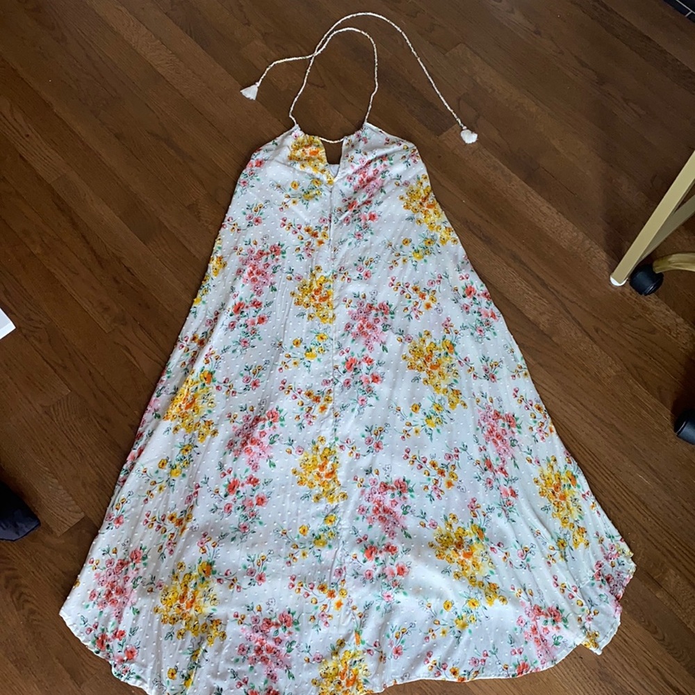 Beautiful Floral Halter A-Line Dress